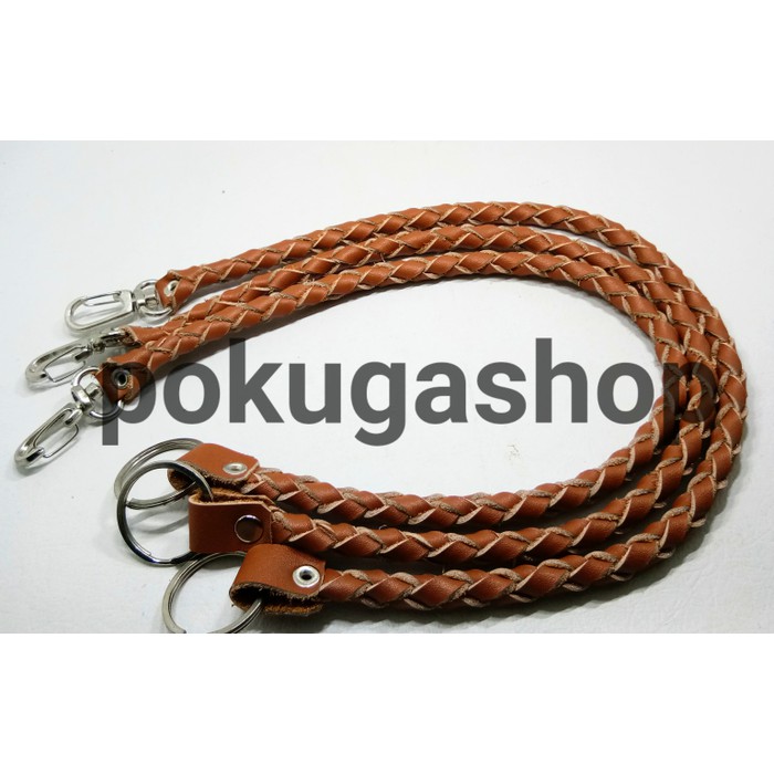 tali kepang /gantungan kunci /tali dompet /tali gantungan kepang kulit