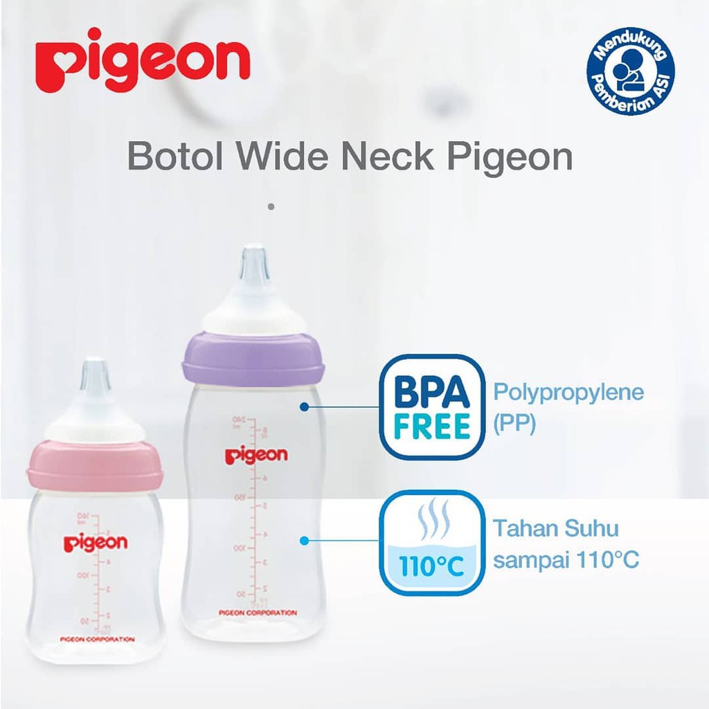 PIGEON BABY Soft Touch Peristaltic Plus PP Wide Neck |  0+ Bulan 160ml 240ml | Botol Susu Bayi