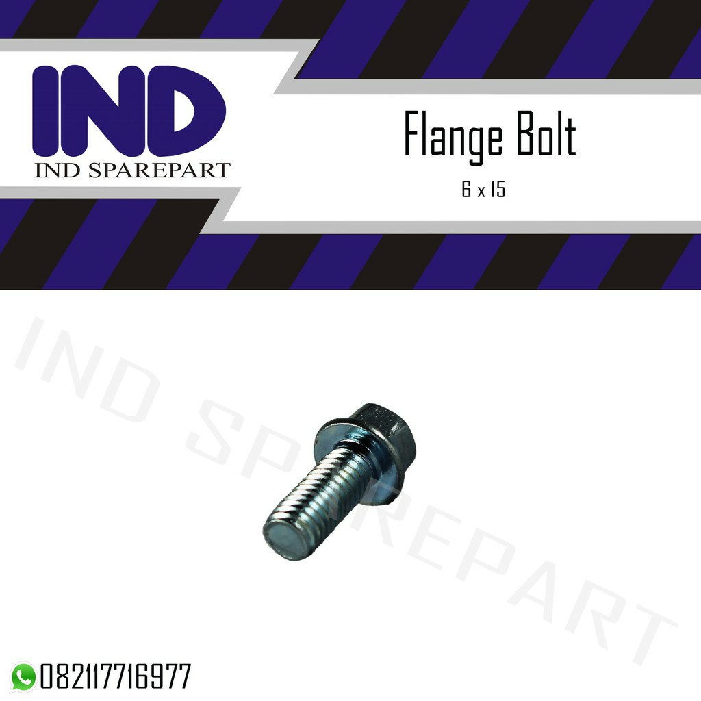 Baut/baud/bolt Flange/topi M6x15/6x15 K8/kunci 8