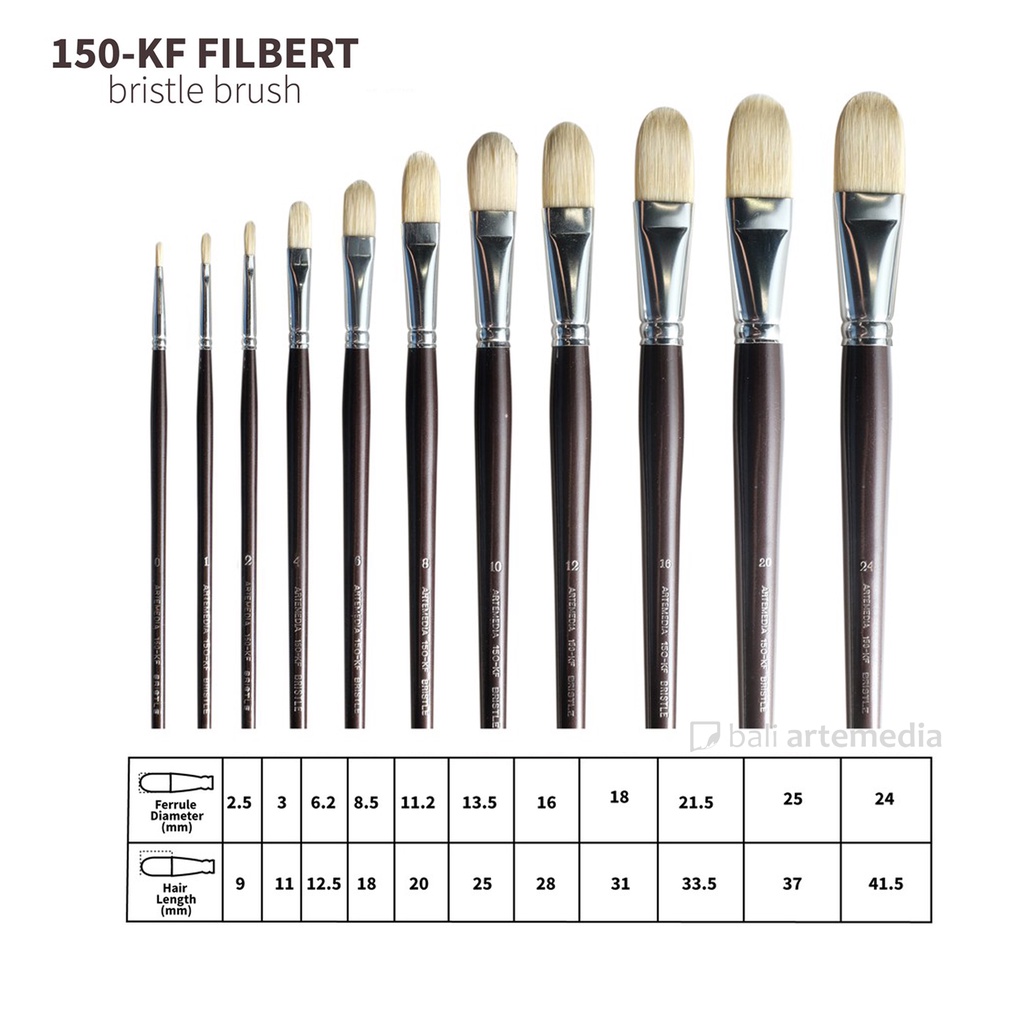 Artemedia Brush 150-KF Filbert Bristle Brush