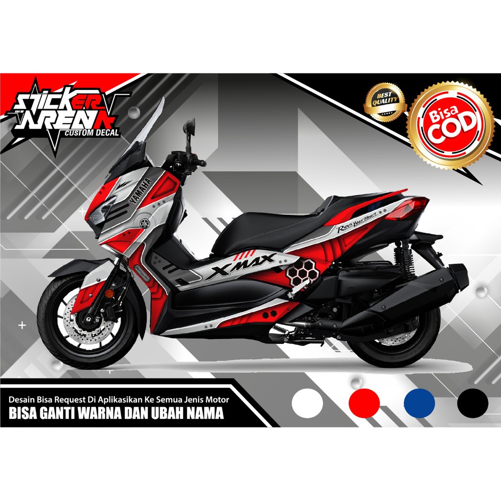 Sticker decal full body Yamaha XMAX Merah Putih