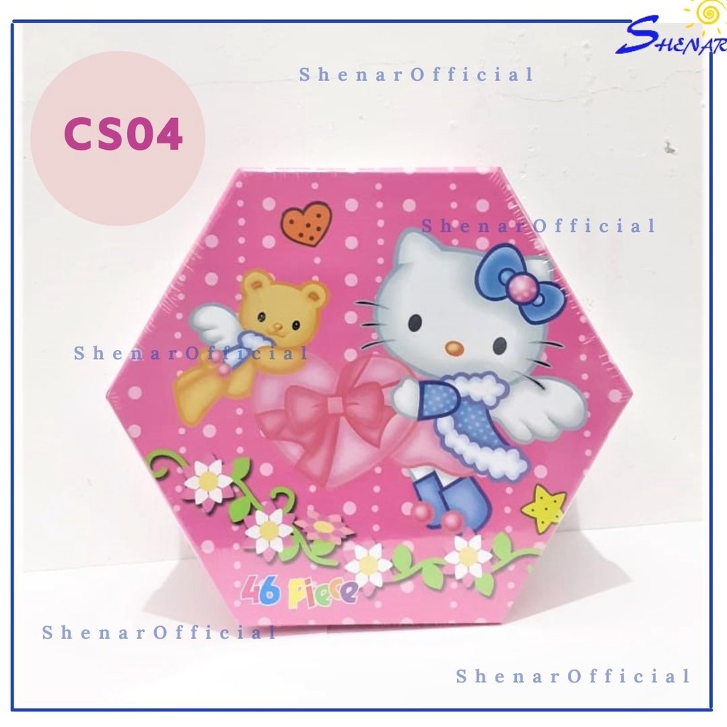 NEW-SHENAR-Crayon Set Susun 4 Pensil Warna isi 46 pcs Cat Air Lukis Alat Gambar Murah