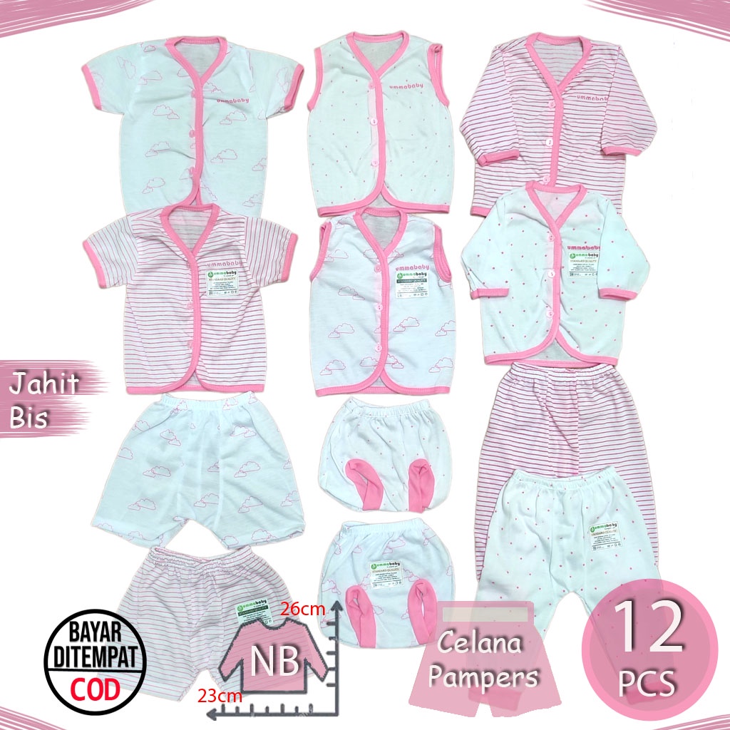 18 PCS Baju Bayi Celana Bayi Setelan Bayi Baju Bayi Newborn Baju Bayi Baru Lahir Baju Bayi Kekinian Seri Pink Kado Murah Gift Set Perempuan Cewek Girl