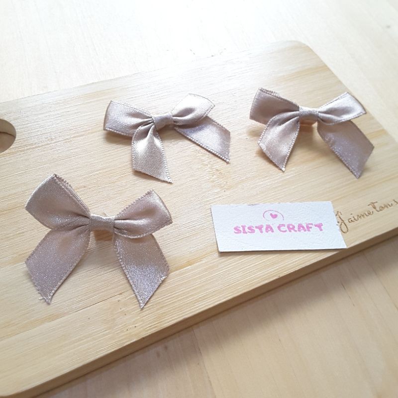 Pita Kecil Satin Jadi Bahan Aksesoris Rambut Souvenir isi 12 pcs