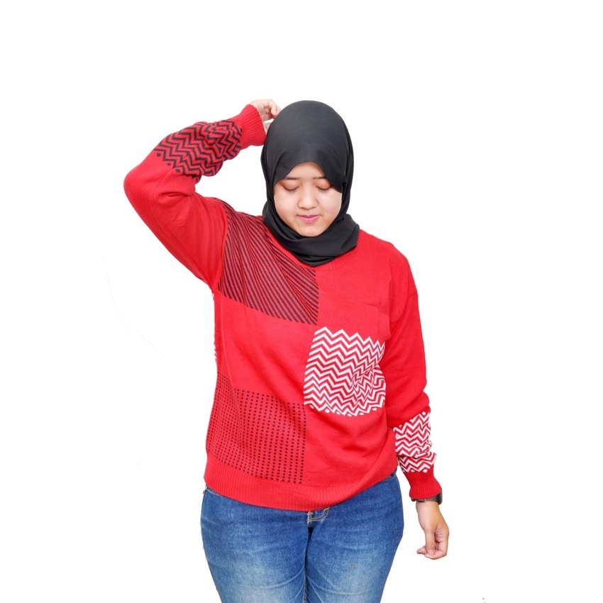 ZAHRA Atasan Bahan Rajut Premium Wanita ADRIENNEE | Sweater Bahan Rajut Premium Wanita &amp; Pria