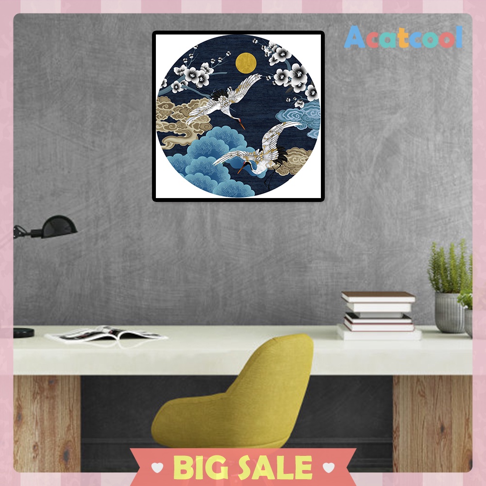 Full Drill Diamond Painting Two Flying Crane Cross Stitch Embroidery Mosaic