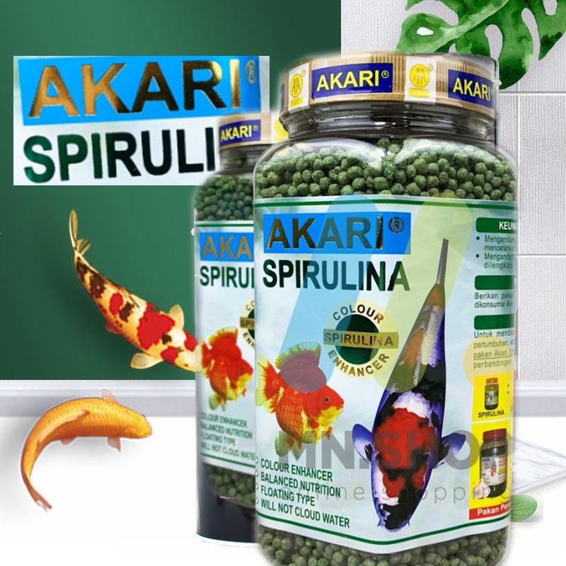Pakan ikan Koi dan Koki bervitamin akari spirulina 300 grm