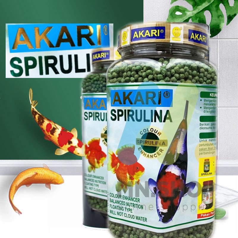 Pakan ikan Koi dan Koki bervitamin akari spirulina 300 grm