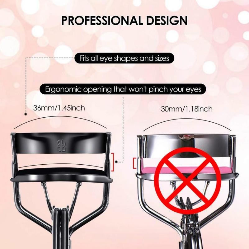 1PC Carbon Steel Beauty Flat Handle Global Arc Eyelash Curler / Curled Eyelashes Clip / Eyelash Beauty Makeup Tools