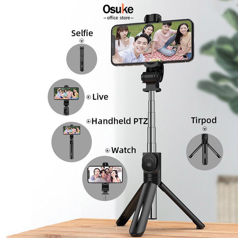 Bluetooth Selfie Stick 3 In 1 Tongsis Bluetooth Tripod Tongsis Dengan Kaca Spion Tripod Monopod Self Photography Wireless Contro