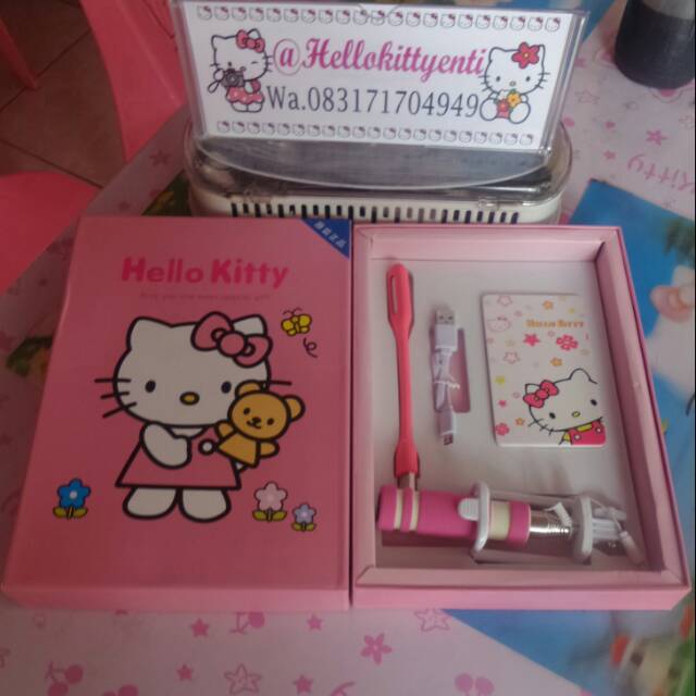 Power bank set dengan tongsis dan lampu led