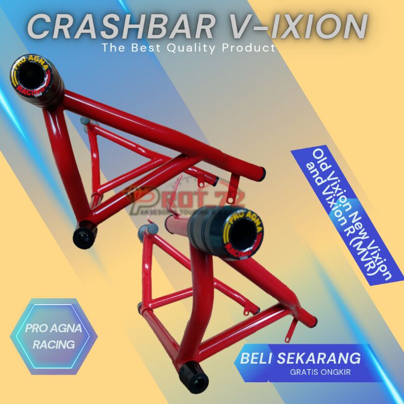 Crashbar VIXION Nvl Nva Dan Old VIXION Tubular Vixion + Jalu Slider Agna Full Hitam Vixion Tipe Tahu