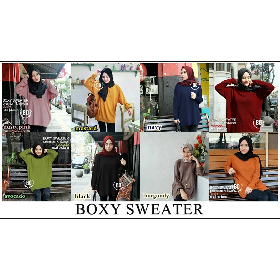 Balegrosir Atasan Rajut Halus - Boxy Sweater Premium jumbo baju rajut