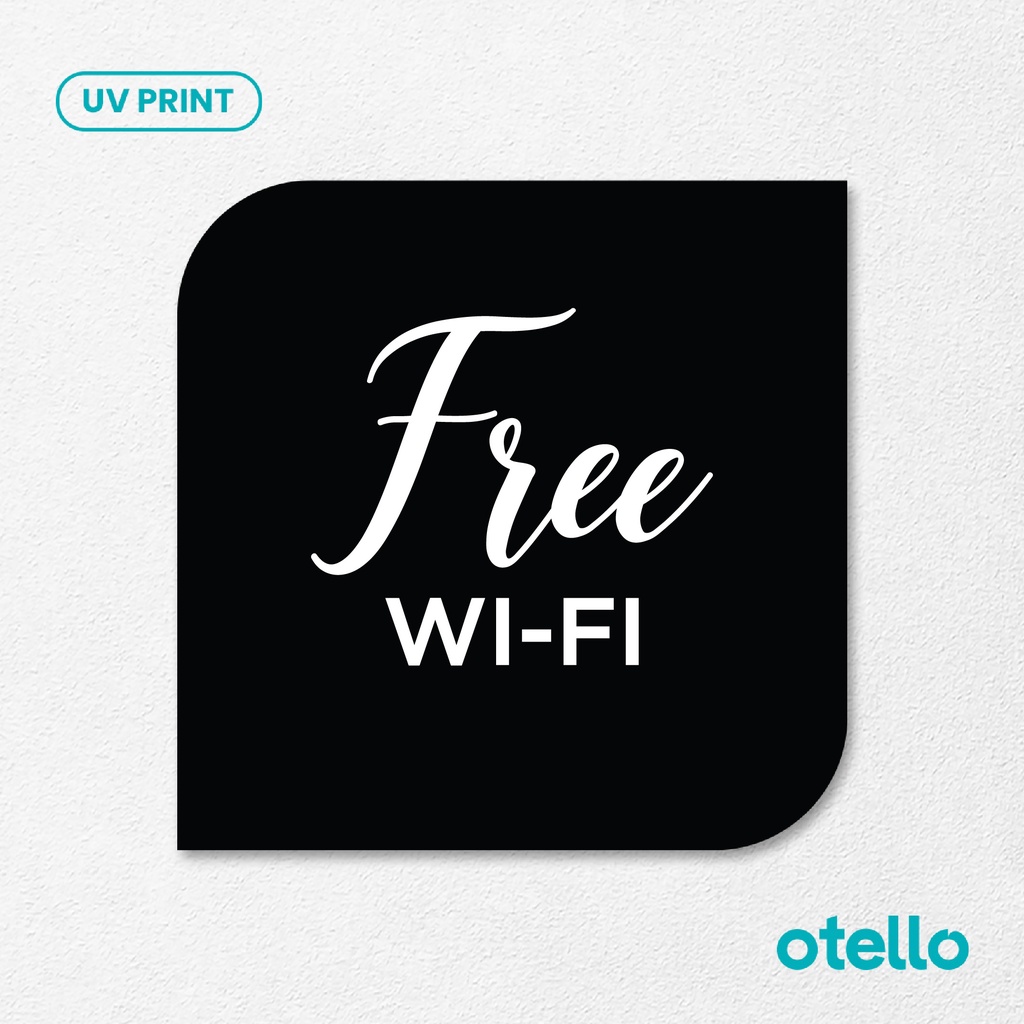 Free Wifi Sign Board Akrilik Tempel Signage Dinding Papan Acrylic Restoran Dinding Petunjuk Toko Cafe