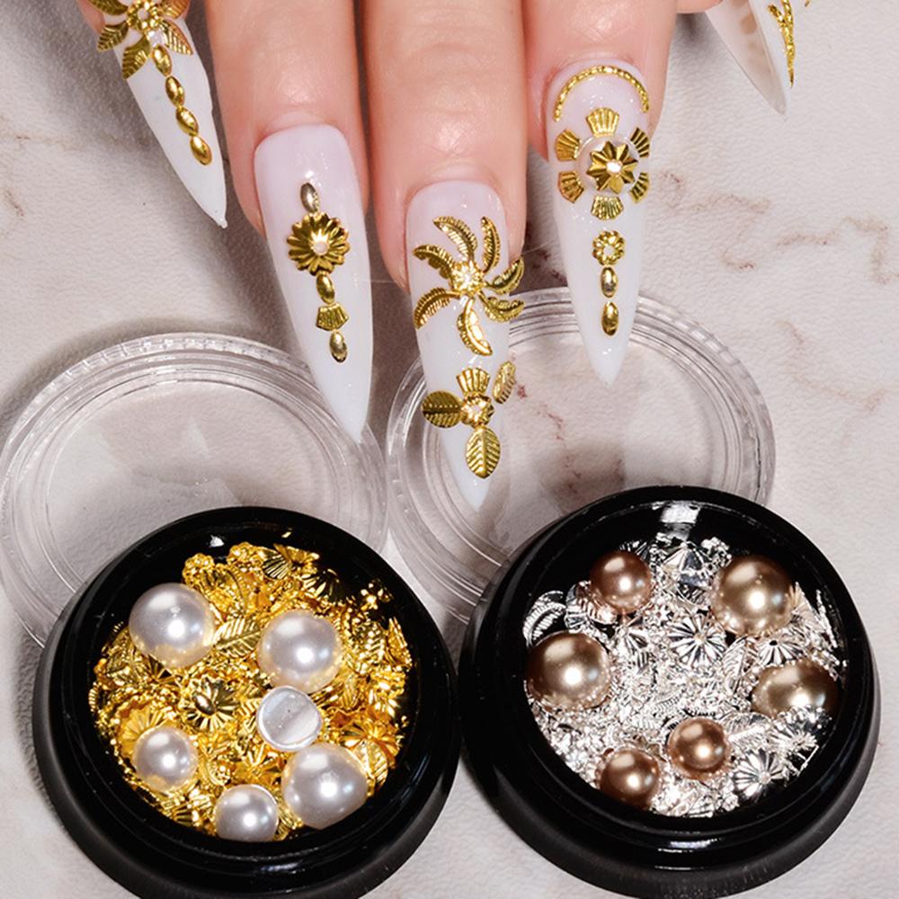 AUGUSTINA Agustin 3D Nail Art Mutiara Perhiasan Fashion Rivet Menawan Manicure Aksesoris