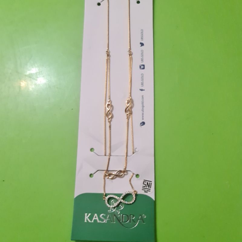 Kalung Infinity double layer UBS kadar 375 8K