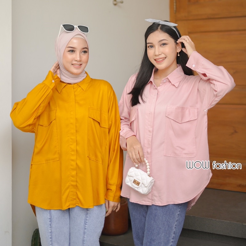 WOW - TASYA KEMEJA OVERSIZE WANITA TWILL PREMIUM