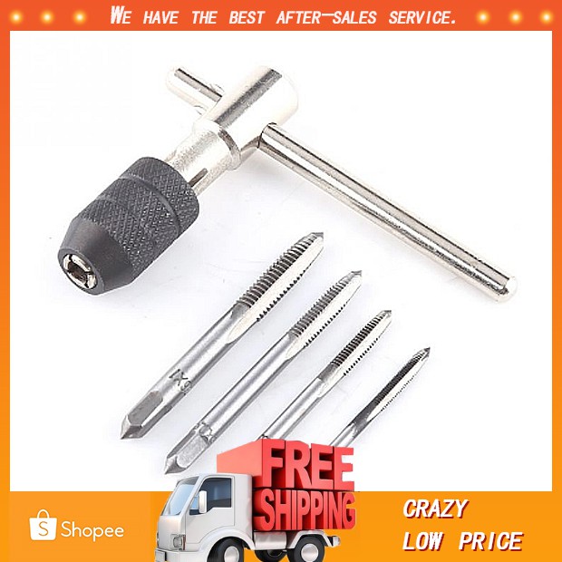 Harga Pabrik Hand Screw Thread Tap Wrench Handle With 4pcs Straight Flute Taps M3/m4/m5/m6 MLZWJ8coJJ3mX