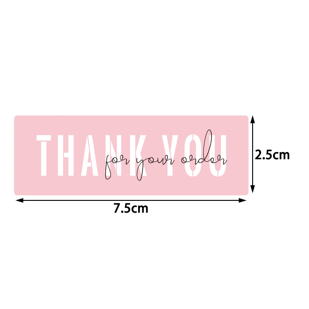 [120Pcs/Roll] Sticker Label Thank You Pink Warna Pastel / Stiker ThankYou Gulung Packaging Olshop