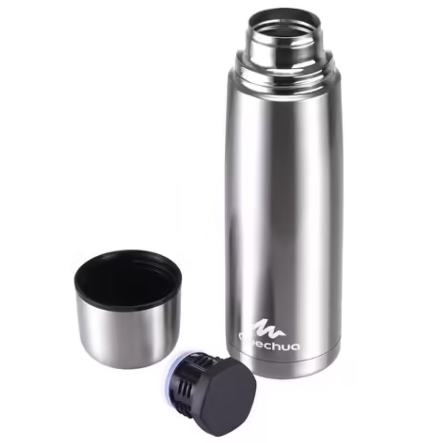 QUECHUA Botol Termos 1L Stainless Steel Isotermal Hiking Mudah Digunakan