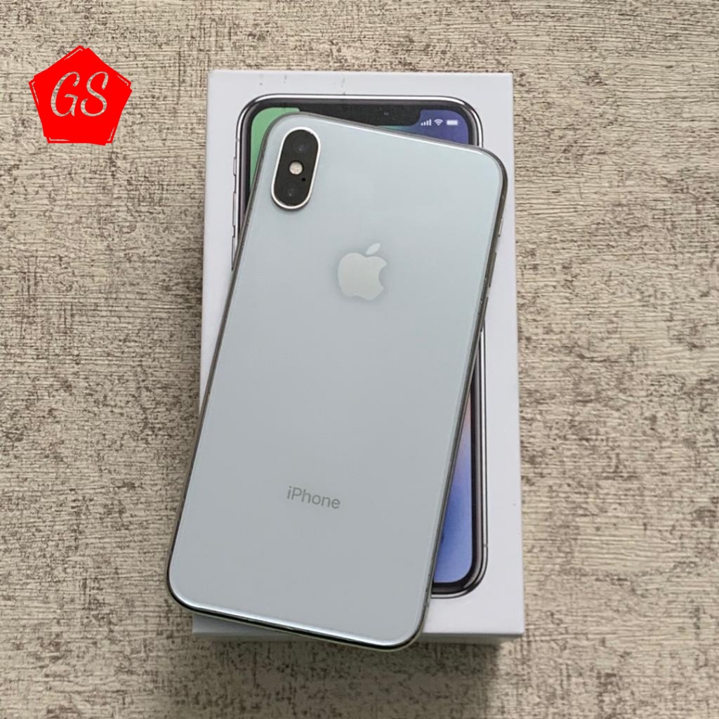 IPHONE X 256GB / 64GB SECOND ORIGINAL 100% MULUS / FULLSET-Silver