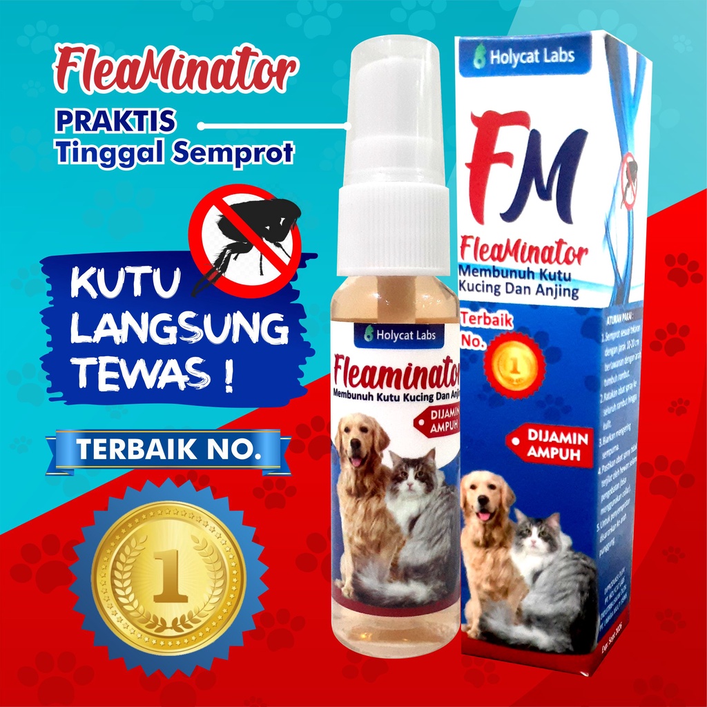 Obat Anti Kutu Kucing dan Anjing Fleaminator 100% Ampuh Membasmi Kutu dan Telur