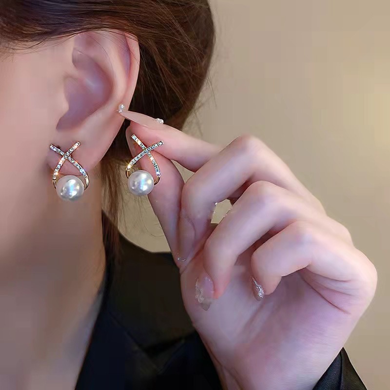 Anting Mutiara Bentuk Hati Motif Tulisan Gaya Retro Korea Untuk Wanita