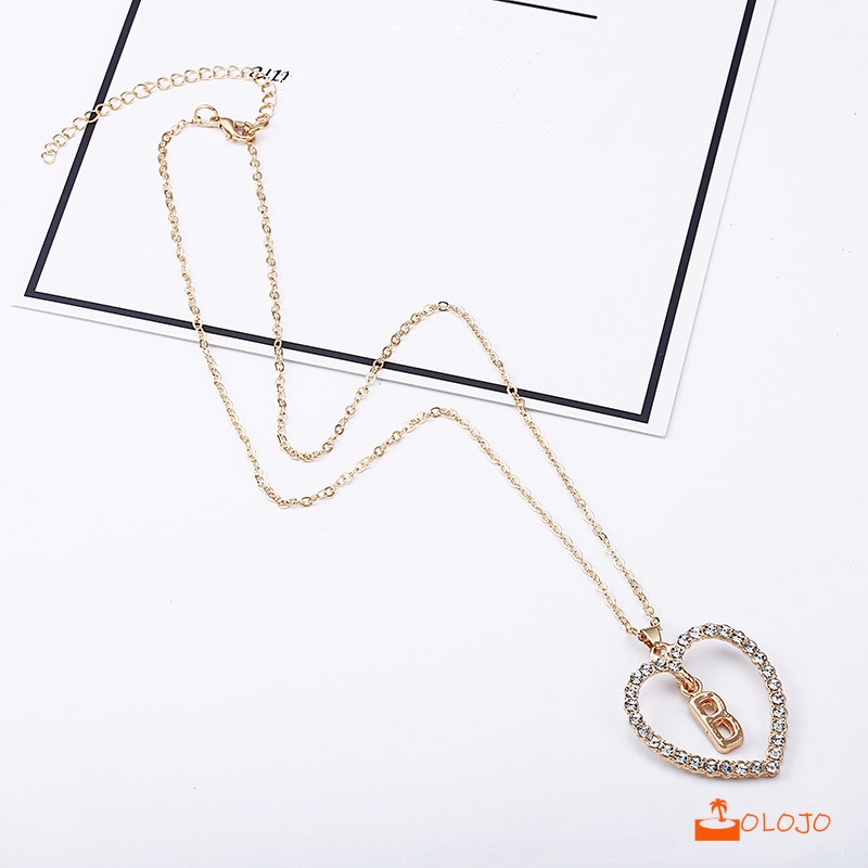 OLOJO  P-Z Kalung Titanium Fashion Rantai Huruf Liontin 26 Hadiah Huruf Inggris