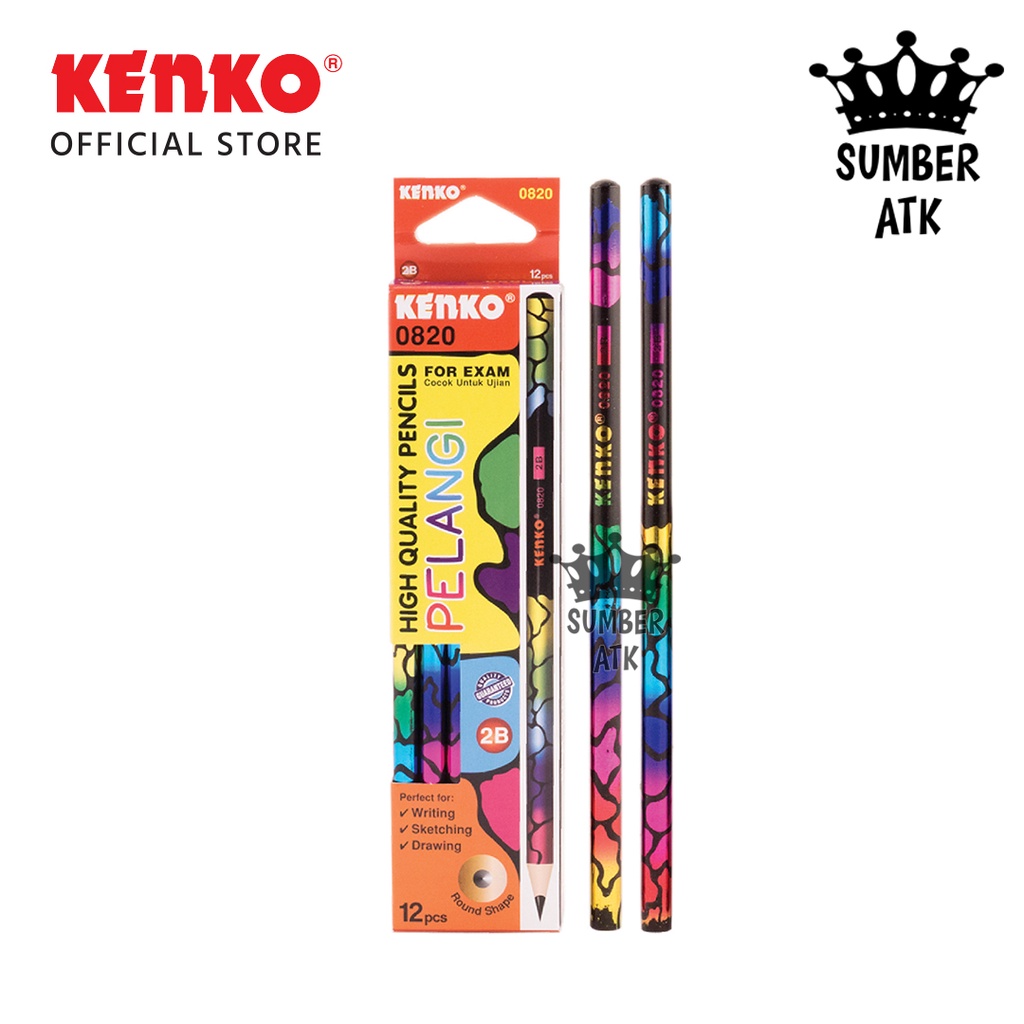 

KENKO PENCIL / PENSIL / PENSIL RAUT / PENSIL BATANG 2B-0820 PELANGI 1 LUSIN / 12 PCS