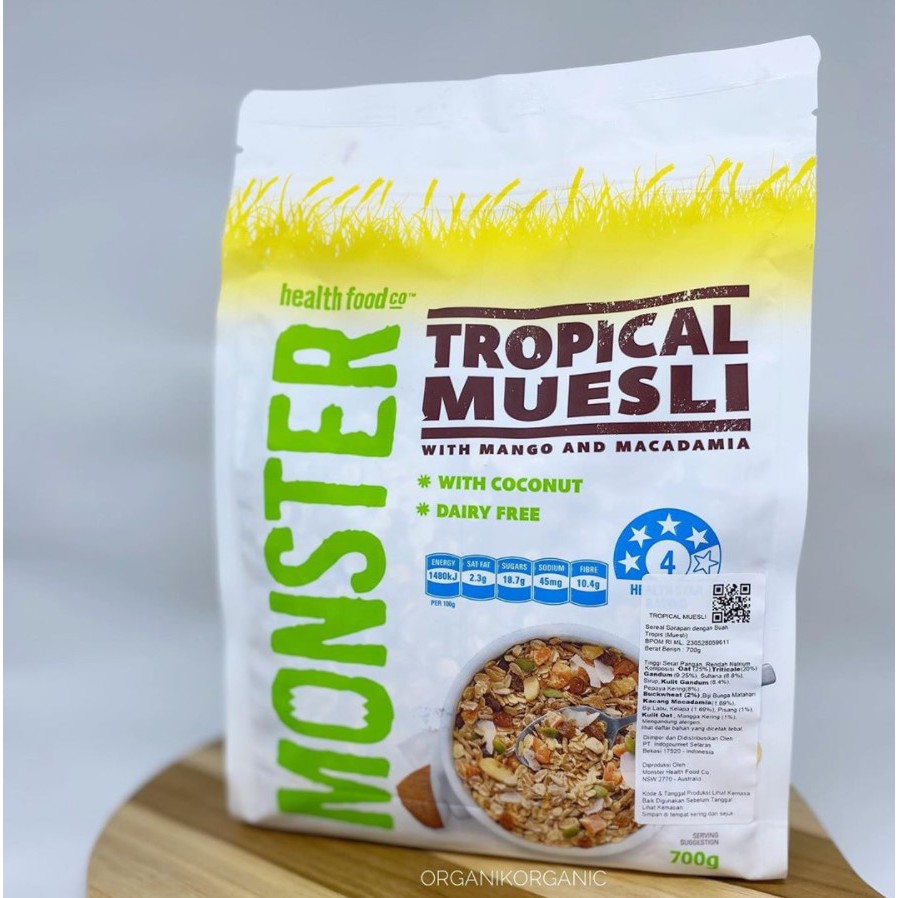 MONSTER MUESLI TROPICAL MUESLI 700gram - Premium Muesli