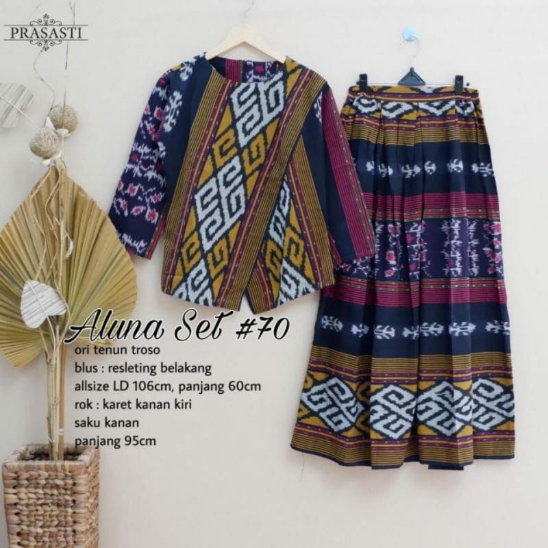 SETELAN ROK BLUS SET TENUN MISHA ALUNA