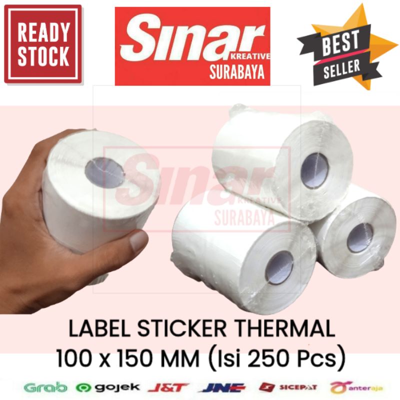 

LABEL STICKER THERMAL 100x150 MM ISI 250 PCS WITH GAP - LABEL RESI AND BARCODE