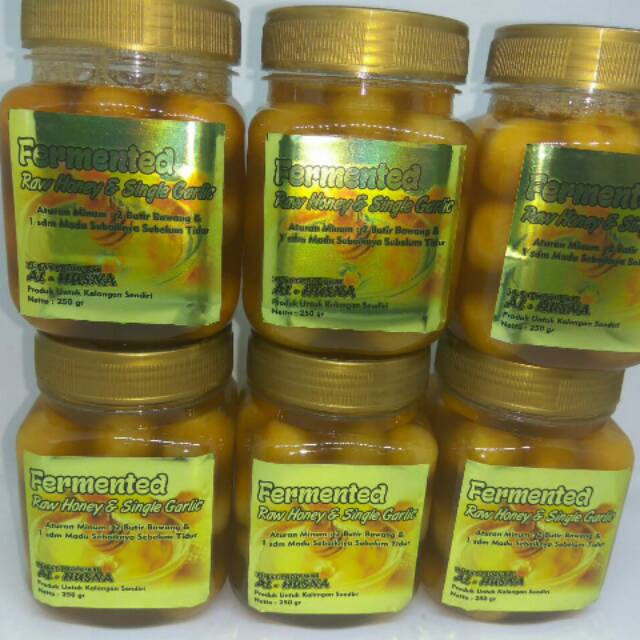 Fermentasi bawang lanang dan madu mentah
