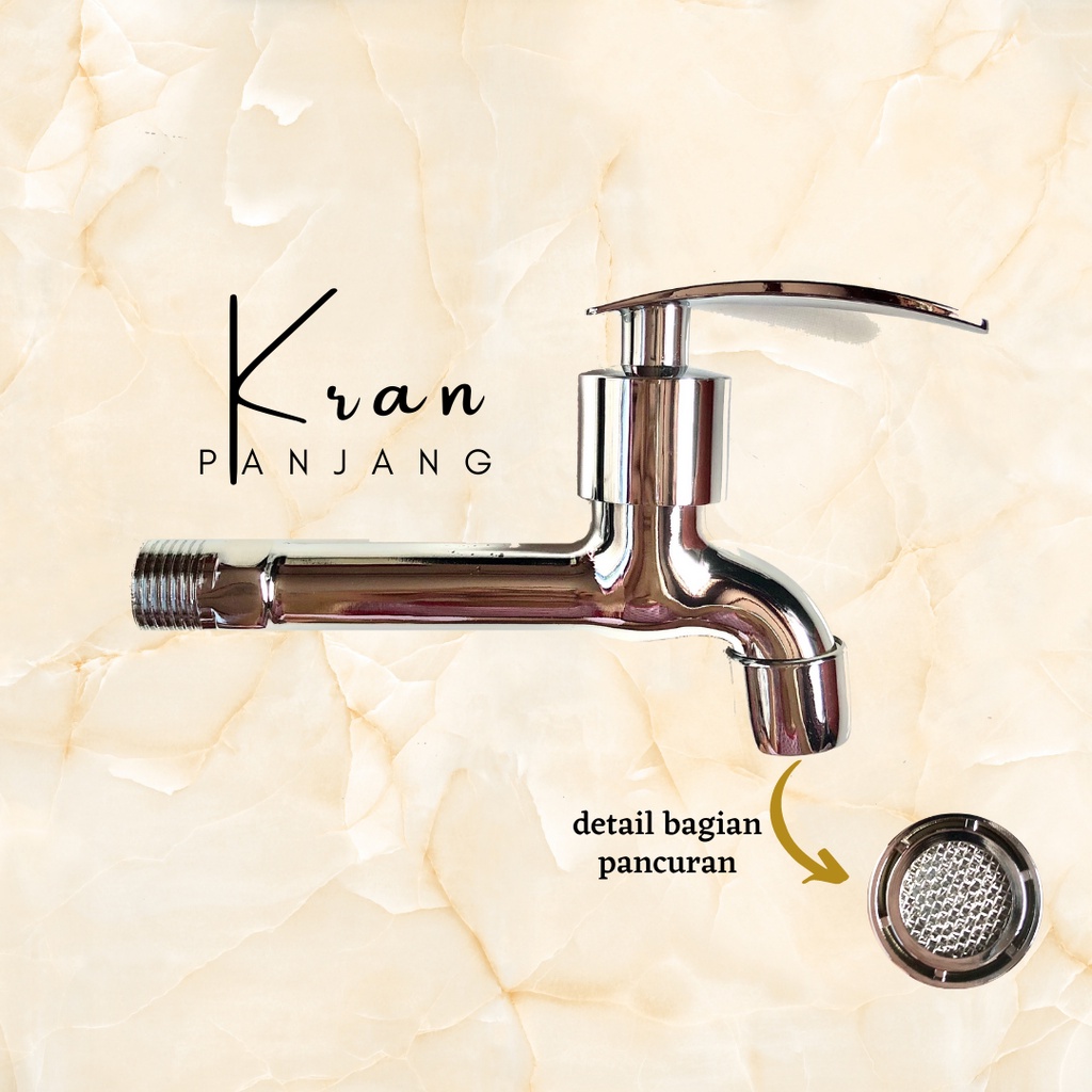 [TERMURAH] Kran Air Wudu Tembok Cuci Tangan Panjang Stainless Chrome VOLK