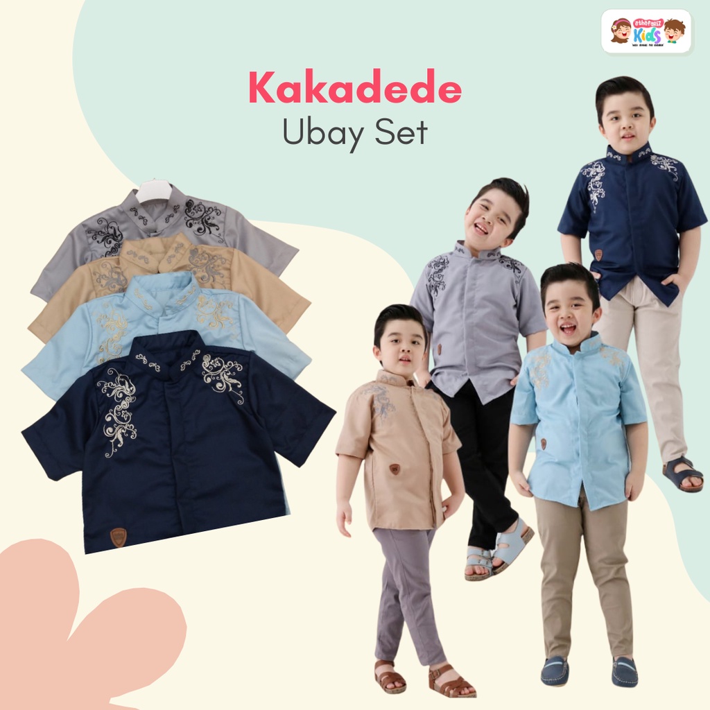 Kemeja Koko Anak Ubay Set plus Celana Chinos Kaka Dede