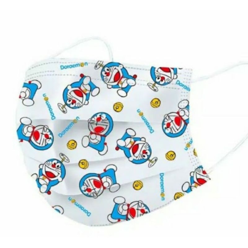 MASKER ANAK KARAKTER LUCU 3 PLY, MASKER HELLO KITTY, MASKER DORAEMON, MASKER DINO, MASKER CAR 10pcs