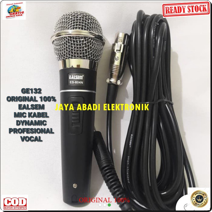 G132 MIC EALSEM KABEL DYNAMIC MIKROPHONE KABEL KARAOKE VOKAL PROFESIONAL PRO MUSIK AUDIO SISTEM SOUND SYSTEM PANGGUNG DJ STUDIO BISA DIPAKAI JENIS AUDIO SUARA BAGUS TANPA MENGGUNAKAN BATERAI TINGGAL COLOK LANGSUNG NYALA