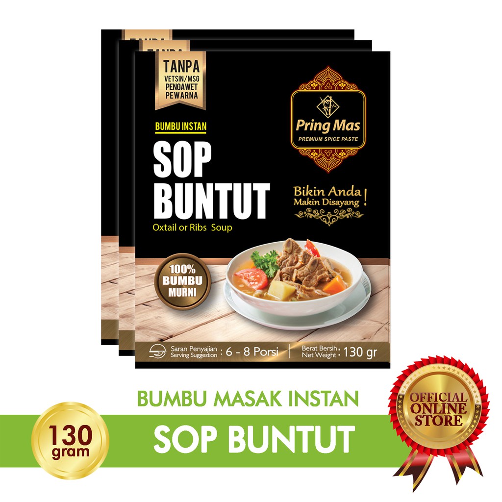 

Pring Mas Bumbu Sop Buntut (Sop Iga) 6-8 porsi -Halal MUI