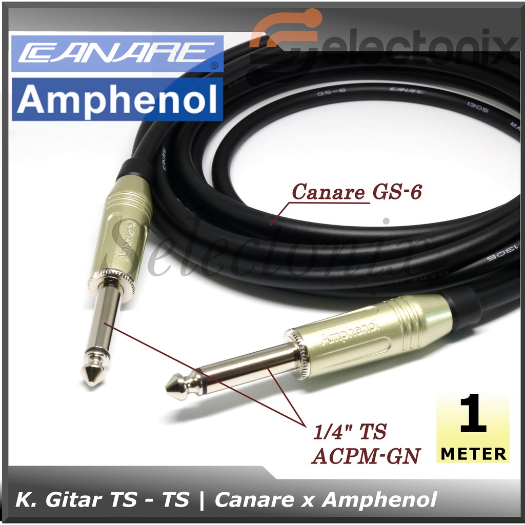 Kabel Instrument/Gitar 1/4&quot; TS - TS | Canare x Amphenol [1m]