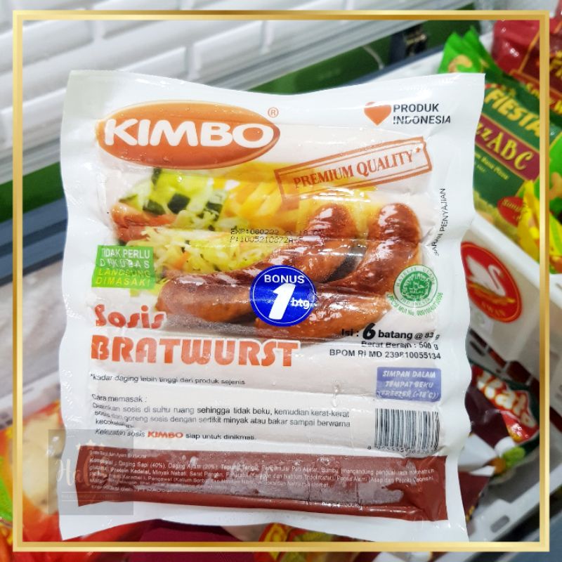 Sosis Kimbo Original Bratwurst isi 7 Berat 500 gram