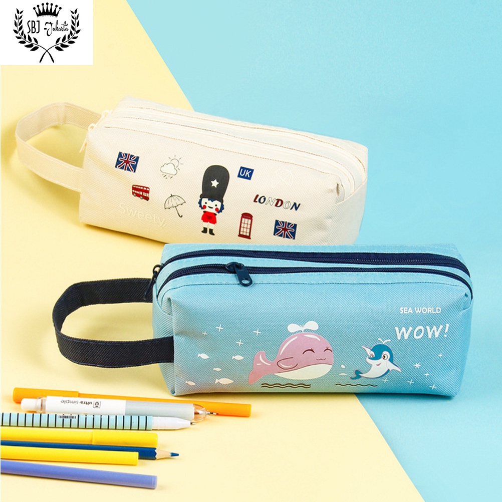 Tempat Pensil Kotak Pensil Multifungsi Softcase SBJ-01 Pencil case