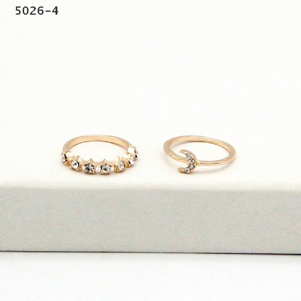 5026-4 9Pcs/set Moon Star Rings for Women Girls Bohemian Jewellery set Gift Accessories 5026-4