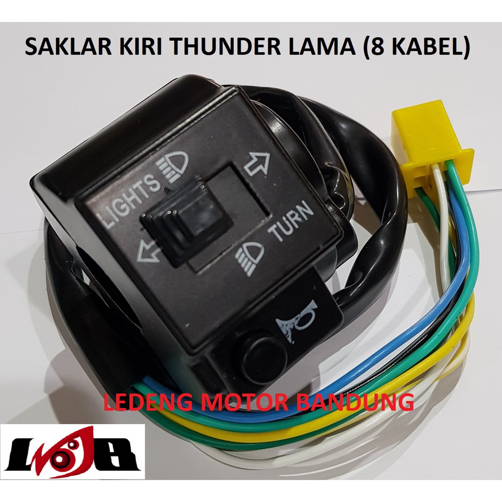 Saklar Kiri Thunder Lama Switch 8 Kabel Tombol Lampu Sen Klakson