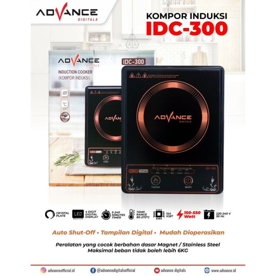 Advance Kompor Listrik Induksi IDC 300 Induction Cooker IDC300 Kompor Listrik