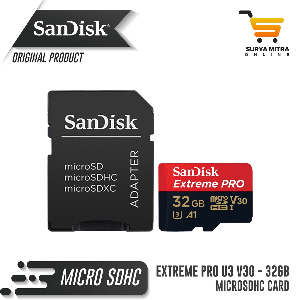 Micro SDHC Sandisk 32Gb U3 V30 EXTREME PRO 100MB/S