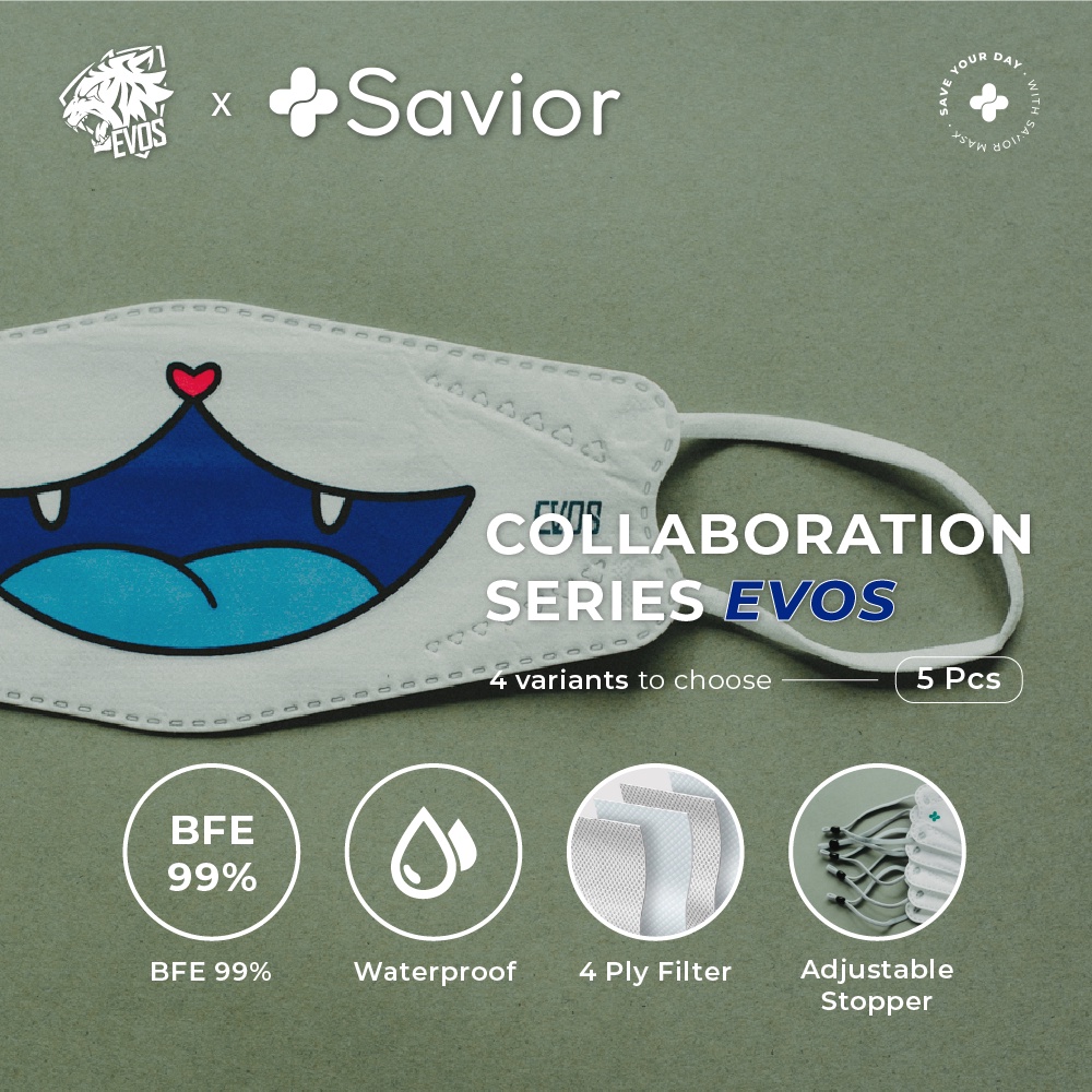Masker Medis - Collaboration Series EVOS x Savior - KF94 Medical Mask - 5pcs