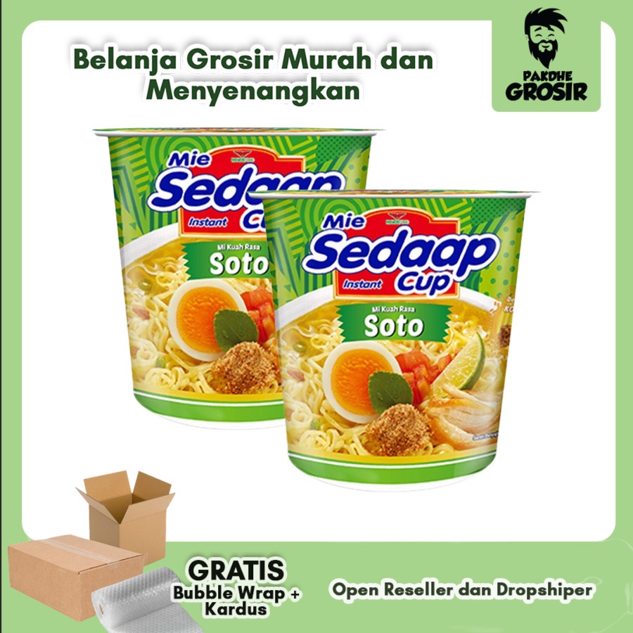 

PAKET ISI 2 - Sedaap Cup Mie Instan Soto 81 gram