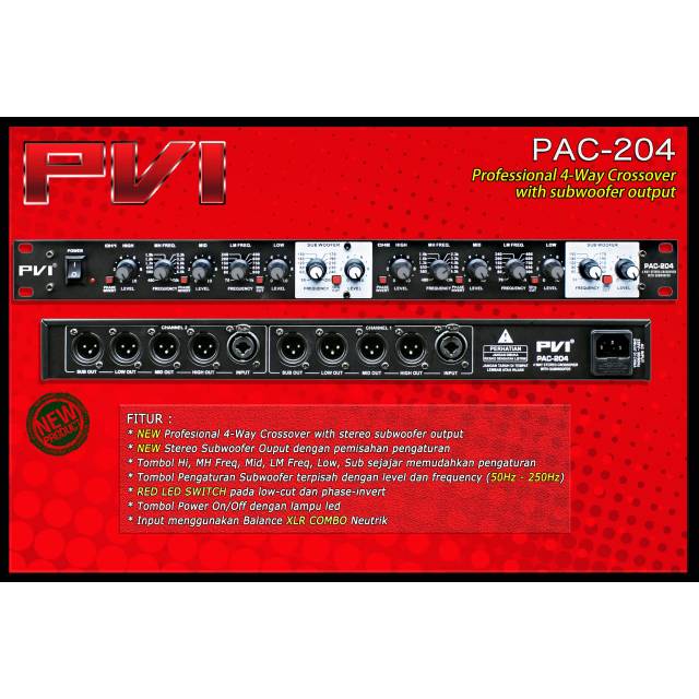 Crossover pac204 PVI berkualitas bagus dan tahan lama