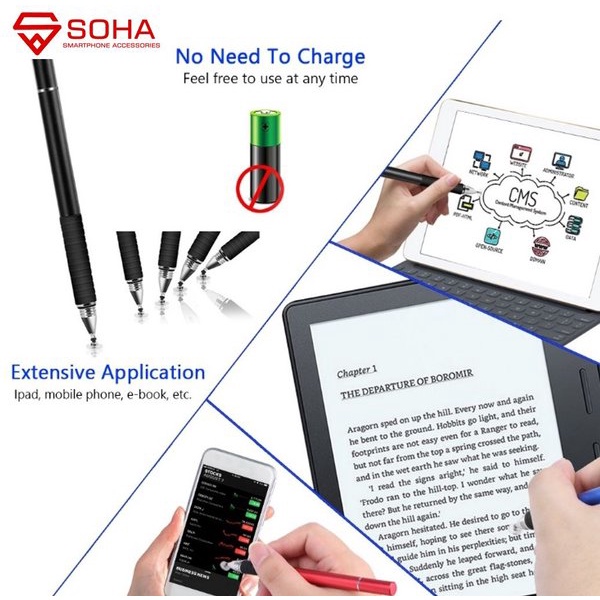 

STY-014 SOHA 2 in 1 Touch Stylus Pen Model Jot Pro Universal