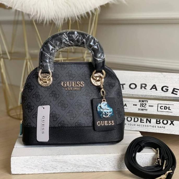 Tas Murah Tas Guess Cathleen Dome Free Dustbag 2020 - Tas Guess Best Seller - Hitam